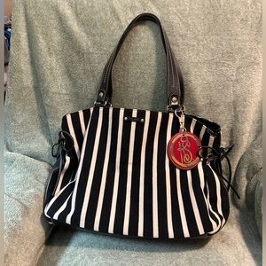 Kate Spade New York black and cream striped tote